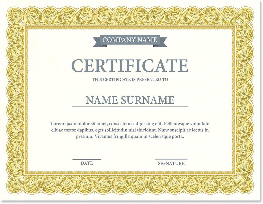 Elite Gold & White Parchment Certificate Papers - Pack of 100, Laser & Inkjet Printer Compatible, For Office