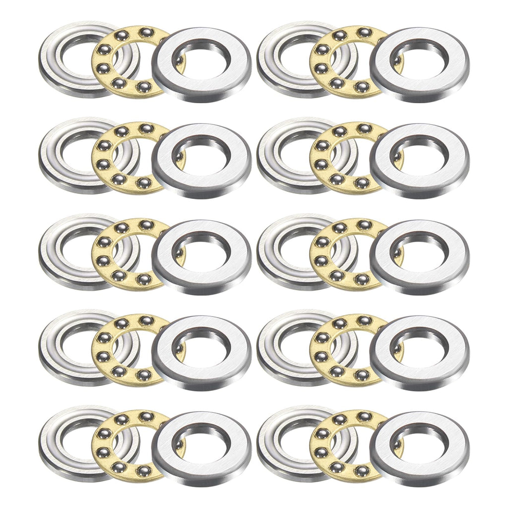 uxcell 10Pcs F5-10M Thrust Ball Bearings 5mm Bore 10mm OD 4mm Thick