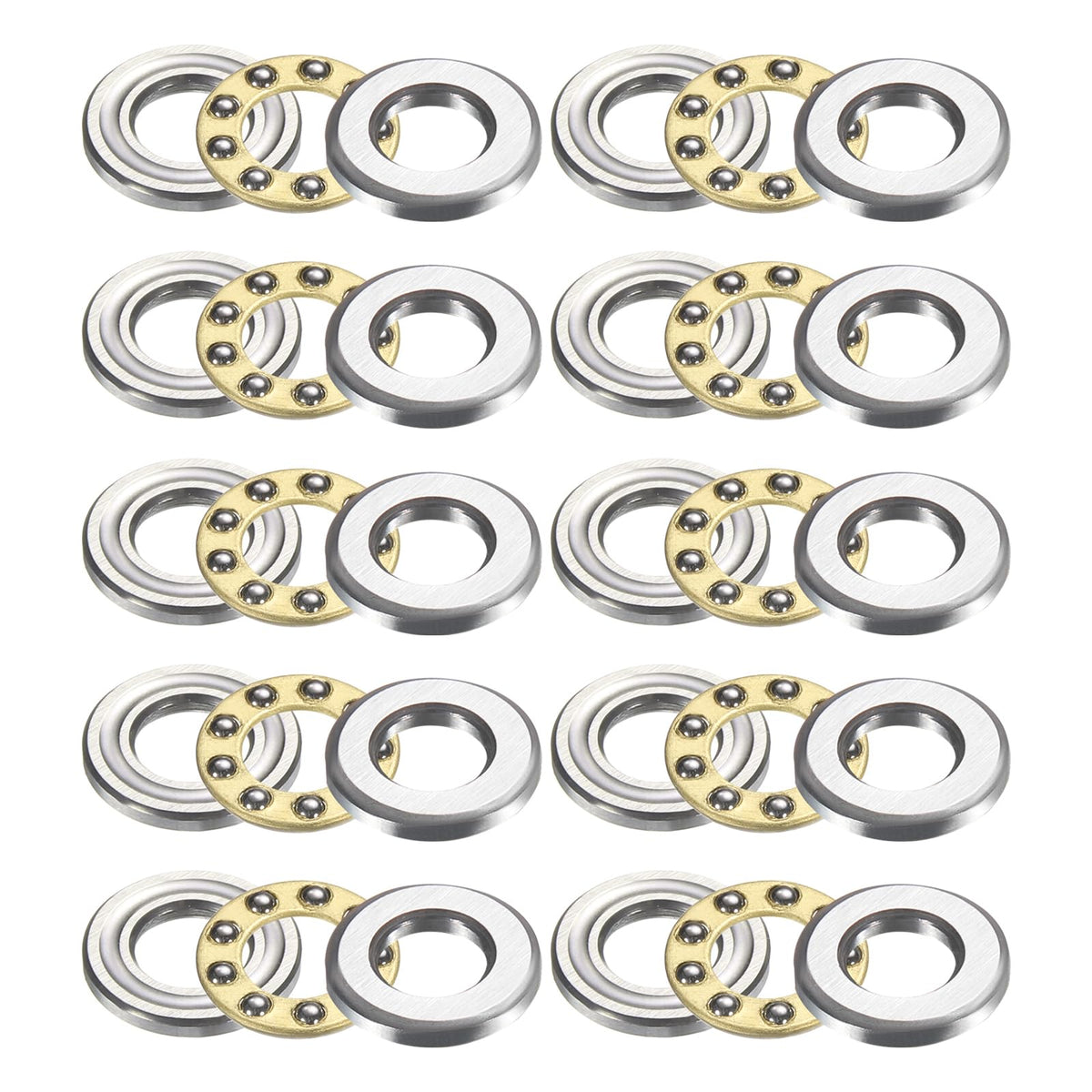 uxcell 10Pcs F5-10M Thrust Ball Bearings 5mm Bore 10mm OD 4mm Thick