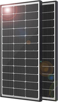 200 Watt Solar Panels, 10BB Monocrystalline 12V 2PCS 100W Solar Panel, 23% High Efficiency PV Module Power Charger
