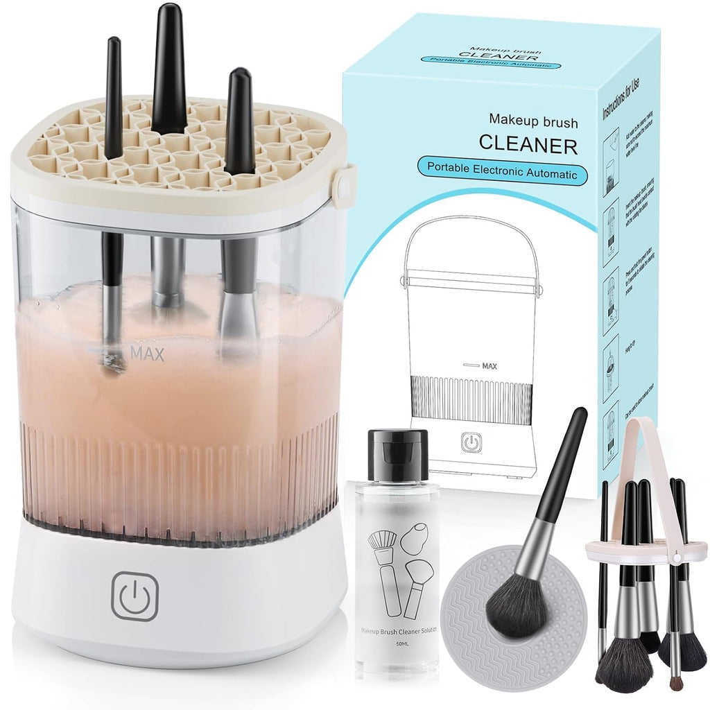 Electric Makeup Brush Cleaner - 12000 RPM Makeup Brush Cleaning Machine, IP65 Waterproof Automatic Makeup Brush