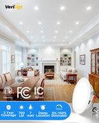 2 Pack 4 Inch LED Recessed Retrofit Can Lights, 5CCT Dimmable