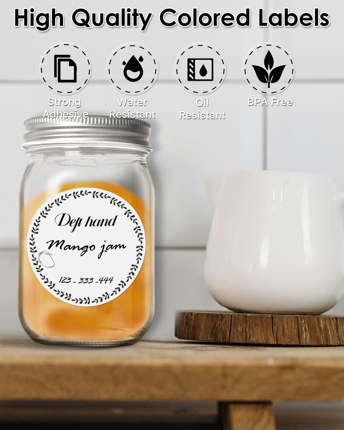 3 Inch White Circle Thermal Labels, Durable Round Thermal Label