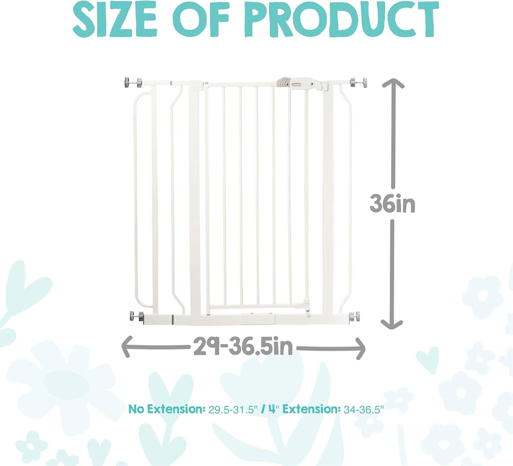 Safety 36" Extra Tall Baby Gate for Doorways & Bottom of Stairs, Pressure Mounted Walk Through Gate for Babies