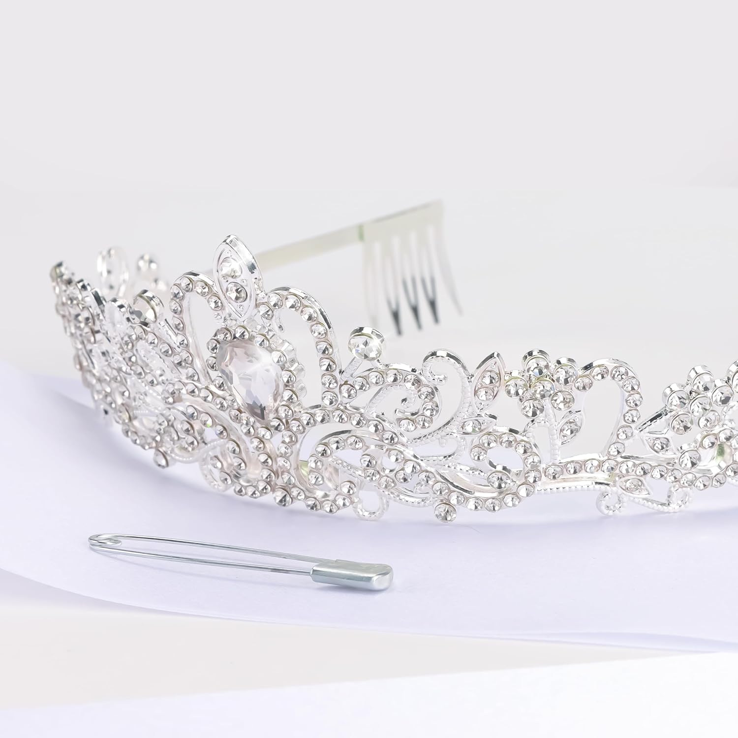 Custom Sash with White Blank Satin Sash For Women Girls Birthday Prom Pageant Bride to Be Sash and Tiara Make Your Own