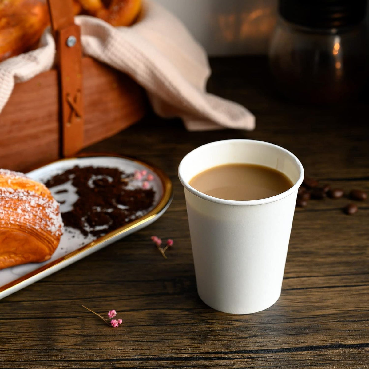 Coffee Cups 12 oz, 100 Pack Disposable Paper Cups