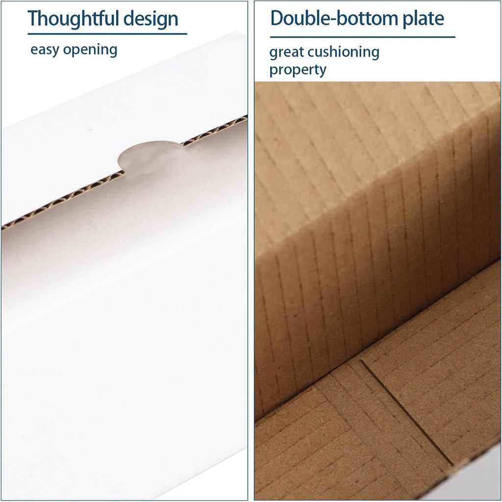 4.6x2.2x2.2 White Shipping Boxes Set of 100, Corrugated Cardboard Mailer Boxes for Packaging Small Business Mailing