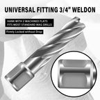 SALI Annular Cutter Diameter 1-1/8 Inch with Weldon Shank 3/4" (with 2 Flats) Cutting Depth 2" Mag Drill Bit for Magnetic Drill Press HSS Fully Ground Drill with One 1/4"*4" Pilot Pin