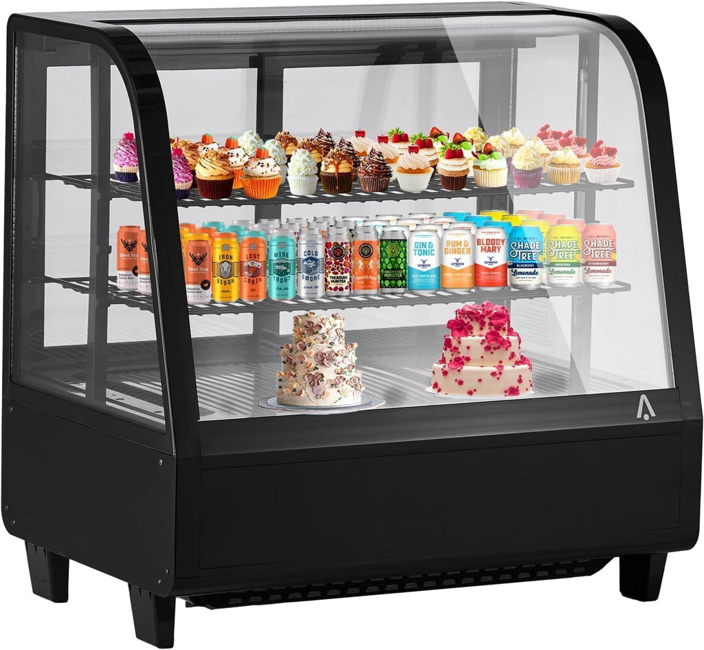 Commercial Display Refrigerator, 3.5 Cu.Ft Refrigerated Display Case with Adjustable Shelves and LED Lighting