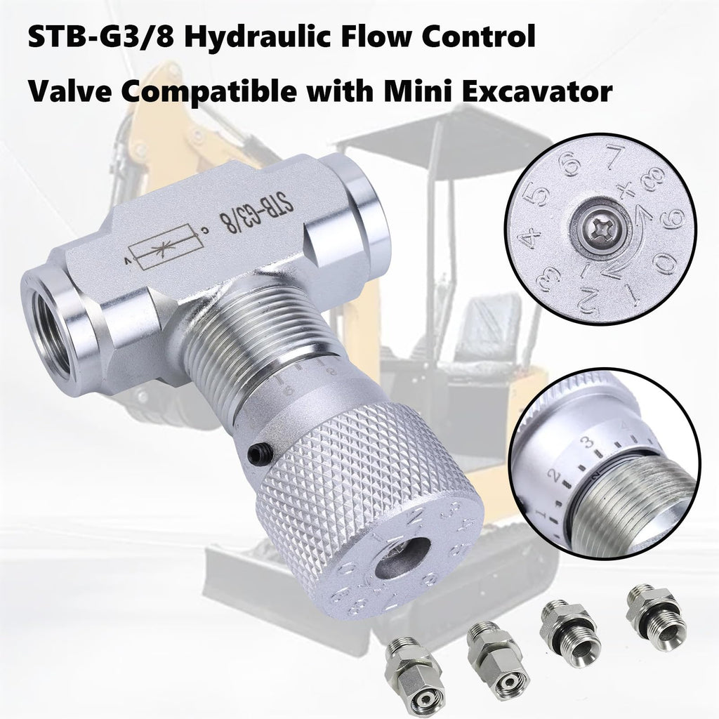 STB-G3/8 Hydraulic Flow Control Valve Compatible with Mini Excavator