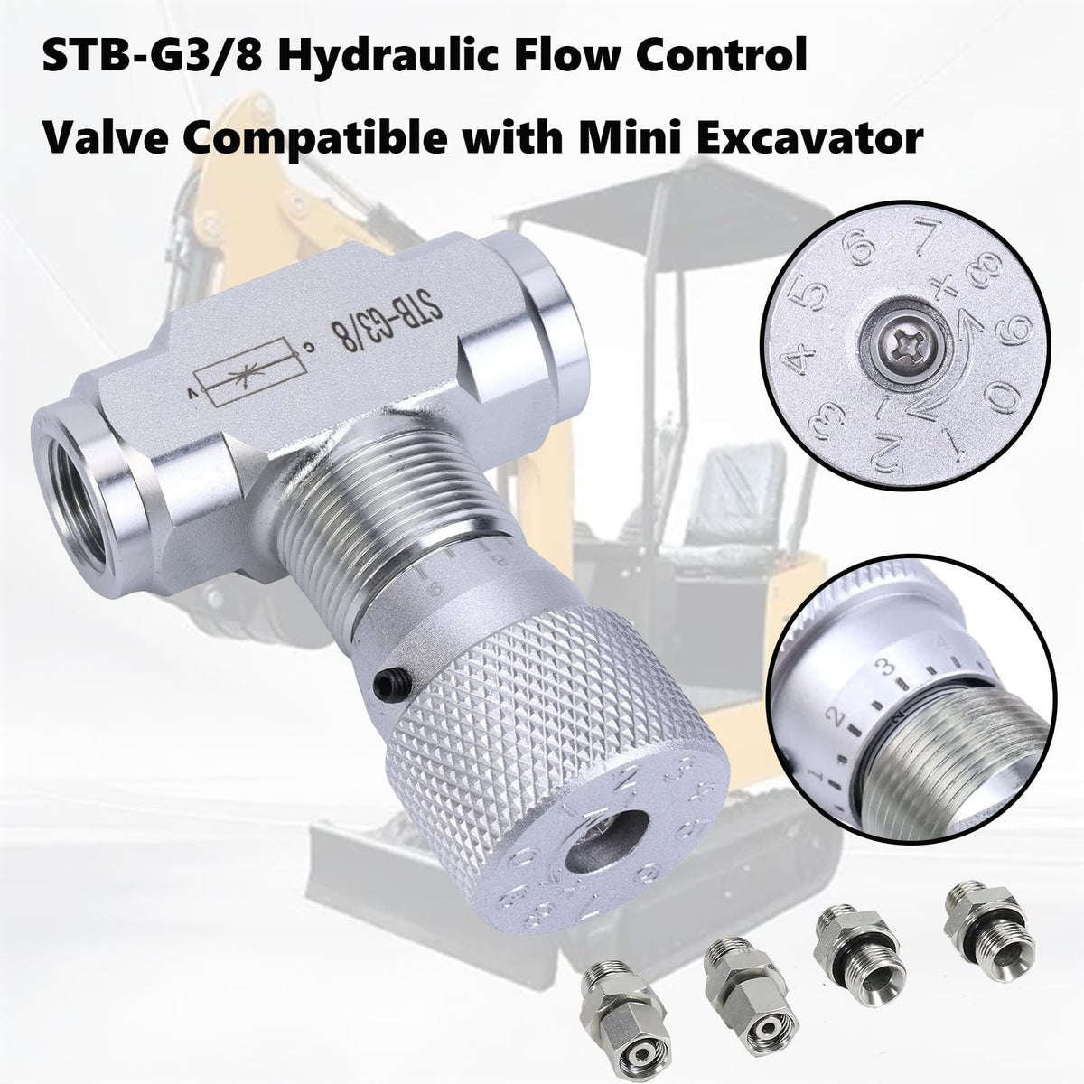 STB-G3/8 Hydraulic Flow Control Valve Compatible with Mini Excavator