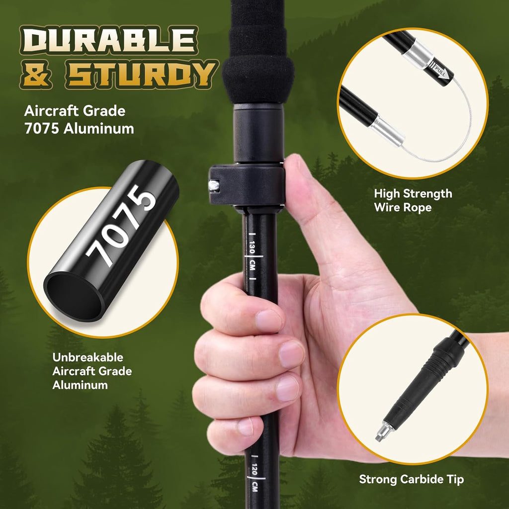 Trekking Poles Aviation Grade Aluminum Alloy-Strong Lightweight Collapsible Walking Sticks for Hiking Poles for