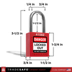 Lockout Locks, 10 Red Loto Locks Keyed Alike, 2 Keys Each