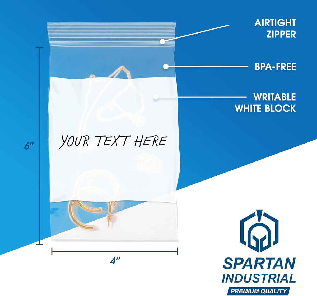 4" X 6" Zip Top Resealable Bags With Writable White Block (1000 Count)