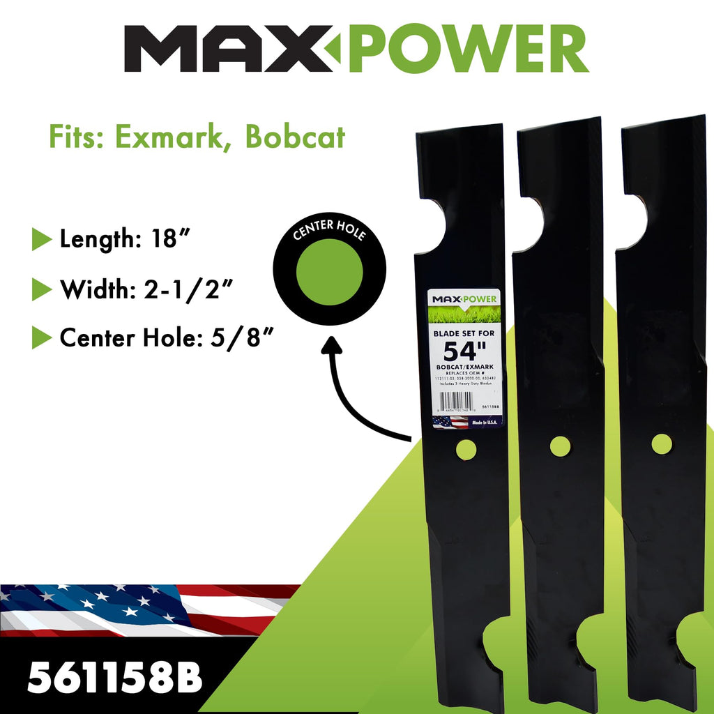 Maxpower 561158B USA Made 3 Blade Set