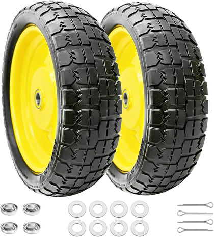 13 Inch 4.00-6 Flat Free Tire and Wheel Replacement for Gorilla Cart with 5/8" & extra 3/4" Bearings, 4.00-6