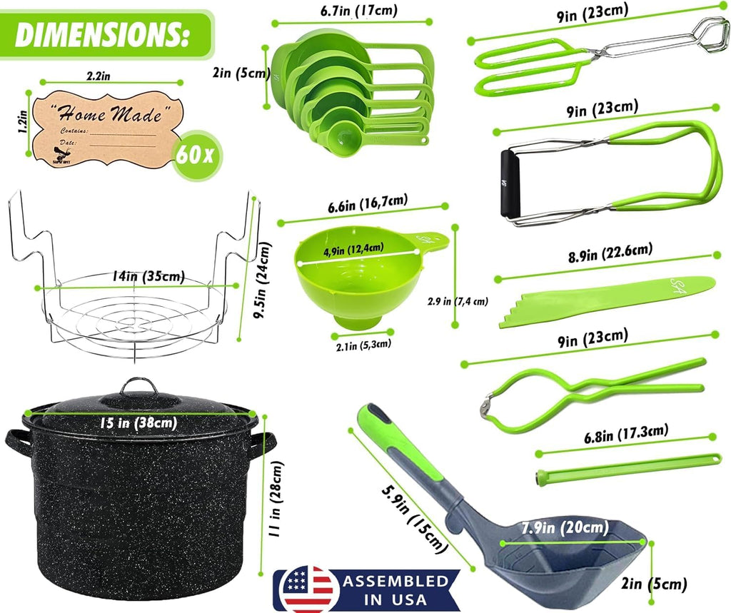 Canning Supplies-24 Qt. Water Bath Canning Pot with Rack & Lid -Starter Kits Set for Beginners - Stainless Steel