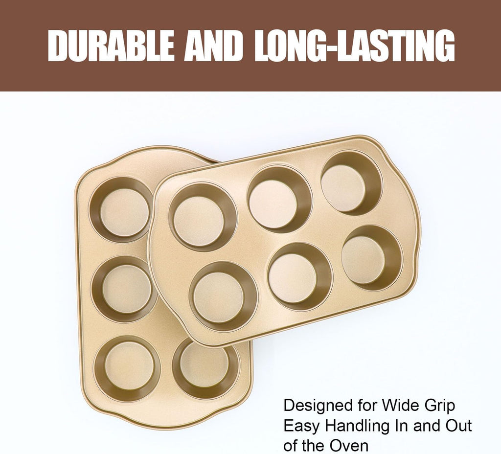 Jumbo Muffin Pan, 6 Cup, 3.5inch Dia, 2 Pack