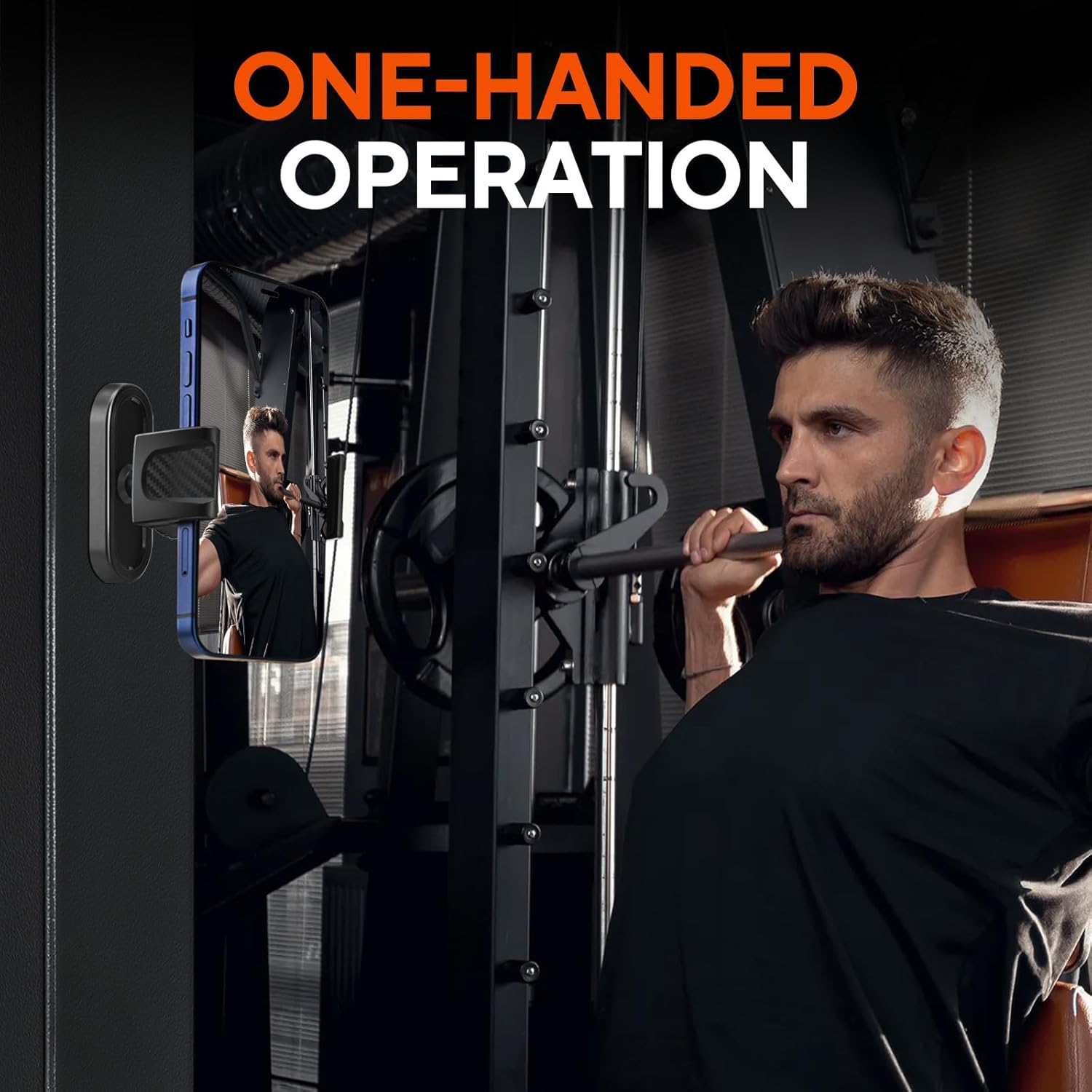Magnetic Phone Holder for Gym, 360° Adjustable | Gym Phone Mount with Strong Magnet Base, Compatible with All