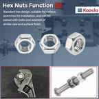 Kozelo 170pcs[M8-1.25] Hex Metric Nuts 304 Stainless Steel Silver