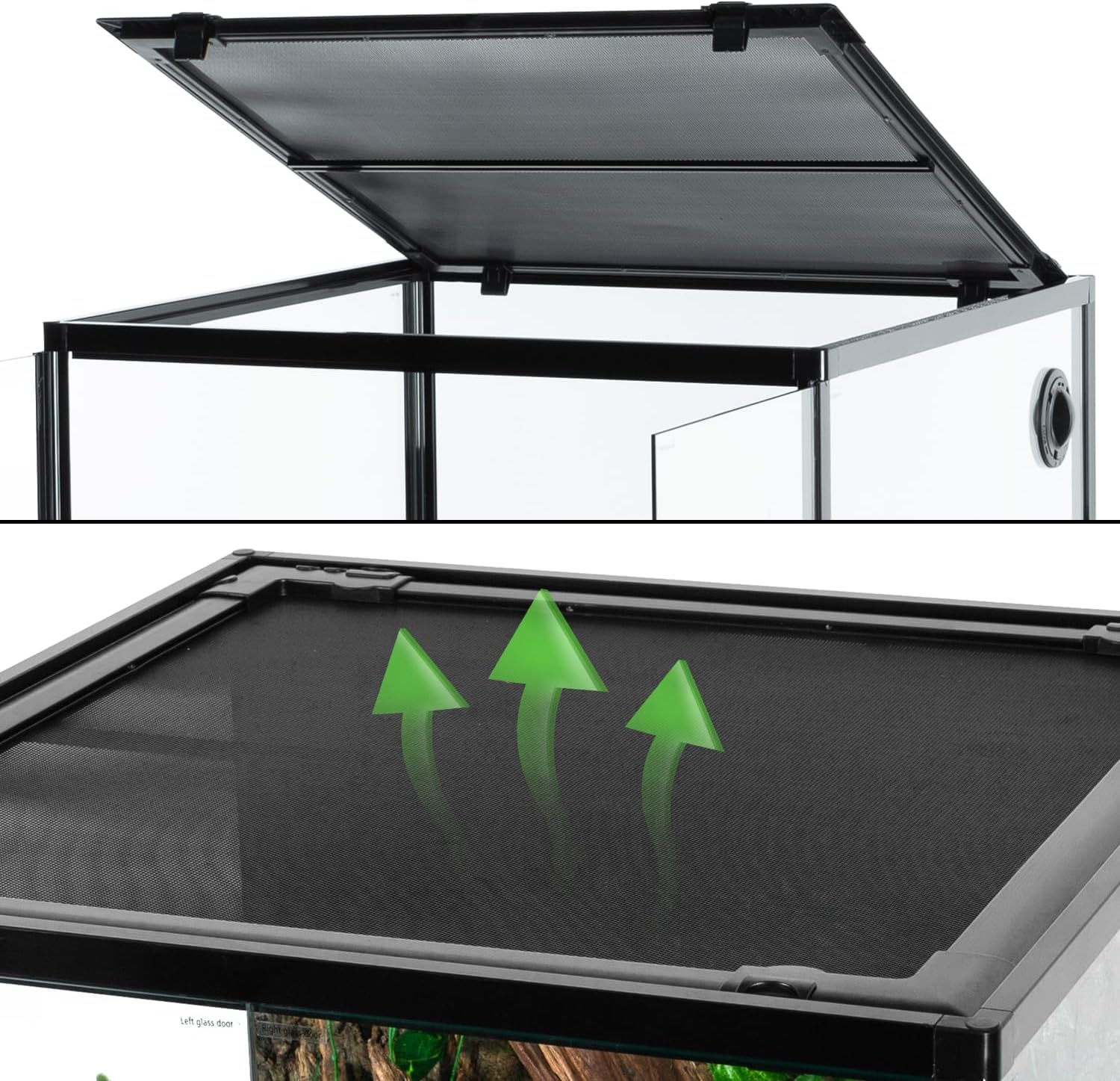 REPTIZOO 90 Gallon Reptile Terrarium 24" x 24" x 36" Large Glass Reptile Tank, Tall Terrarium with Front Opening Door