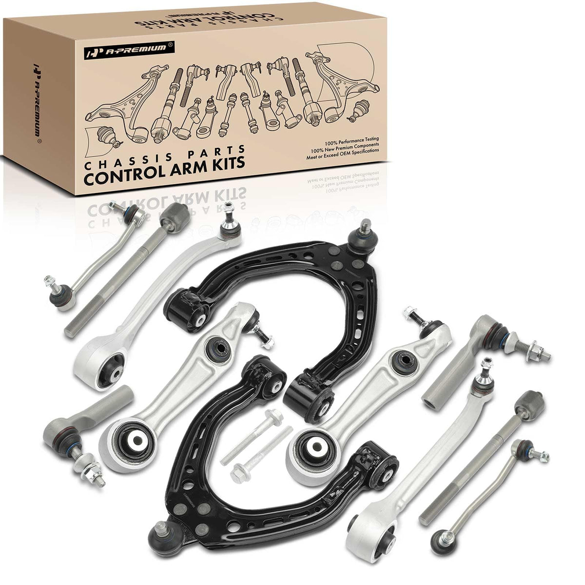 A-Premium 12Pcs Front Suspension Kit, Sway Bar Link, Tie Rod End