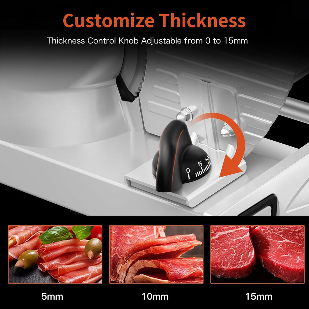 Meat Slicer Machine for Home, 200W Food Slicer with Two 7.5" Blades