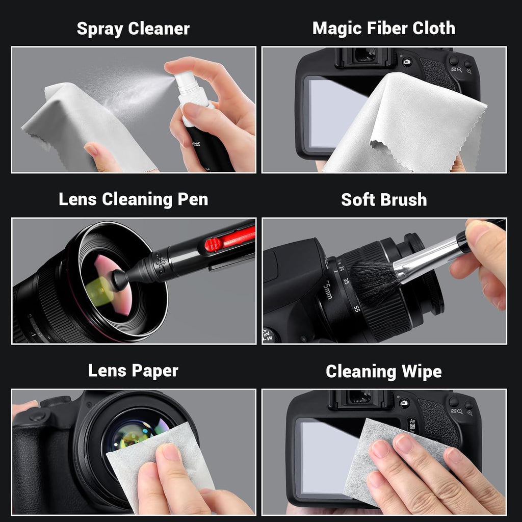 Updated Camera Lens Cleaning Kit, Camera Sensor Cleaning Kit Full Frame 10x | Sensor Cleaning Kit with 10x Sensor