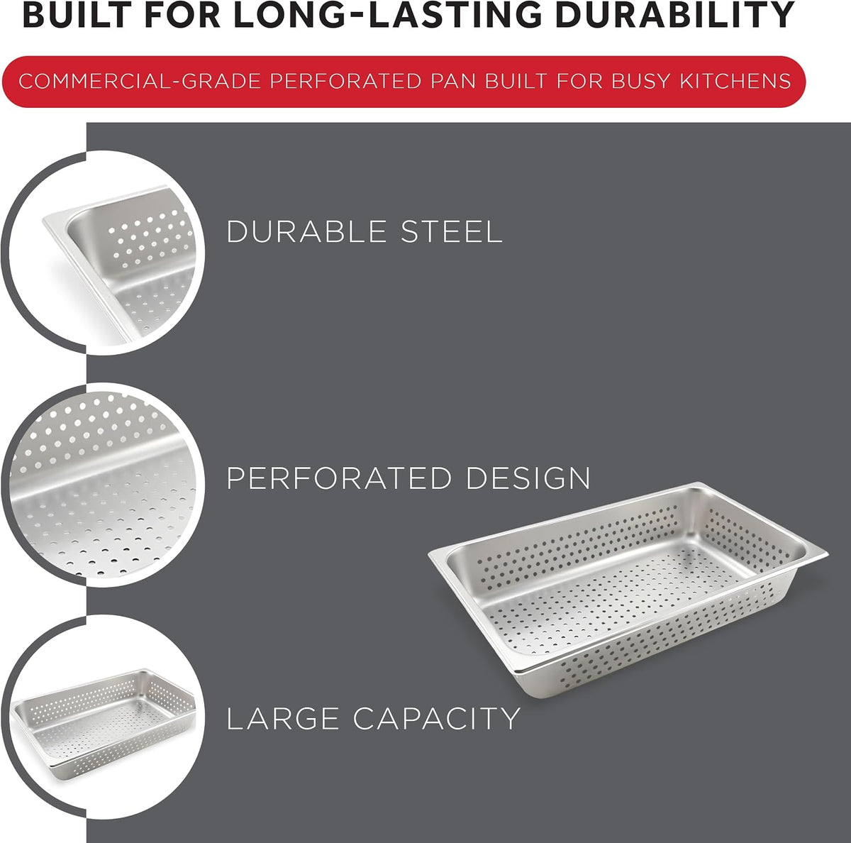 Full Size Pan Perforated, 4-Inch, Medium