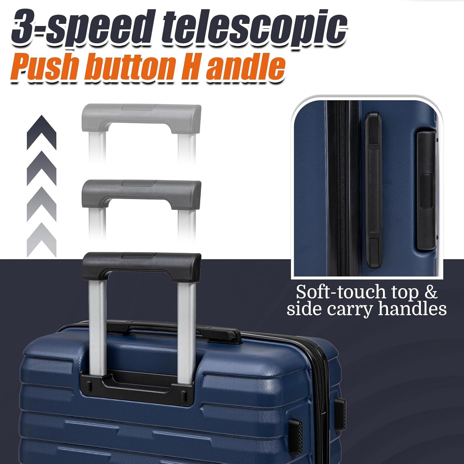Luggage Sets 5 Piece Suitcases with Wheels, Suitcase Set ABS Hard Case Luggage with Spinner Wheels Durable Travel