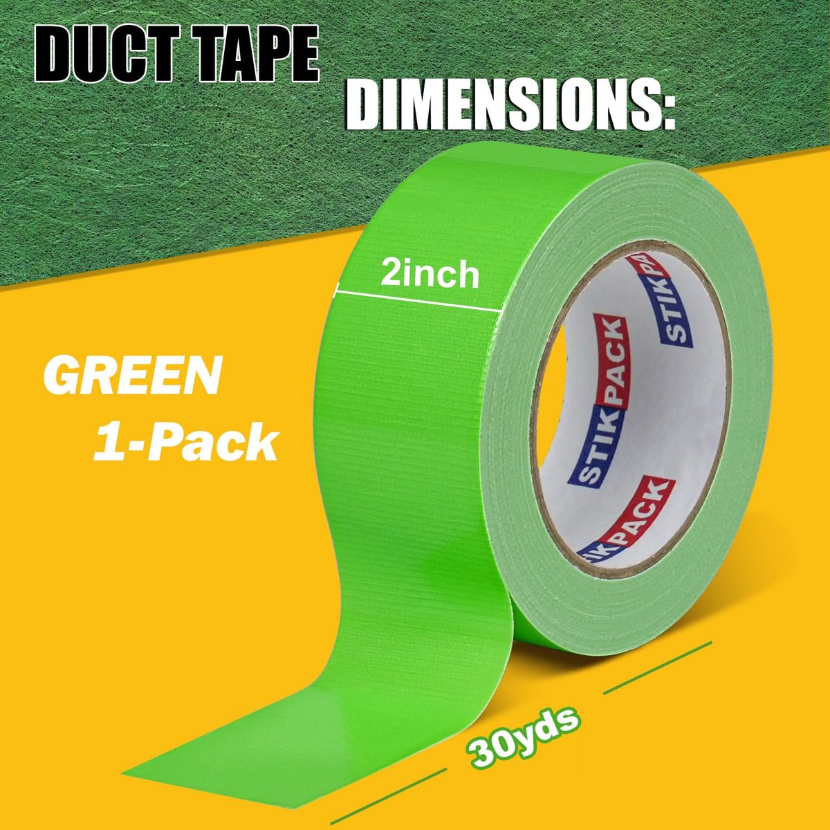 Heavy Duty Green Duct Tape 2 Inches x 90 Feet, 1 Roll