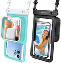 2 Pack IPX8 Waterproof Phone Pouch, Large Space Cell Phone Pouch Floating, Water Proof Phone Case with Lanyard, Phone