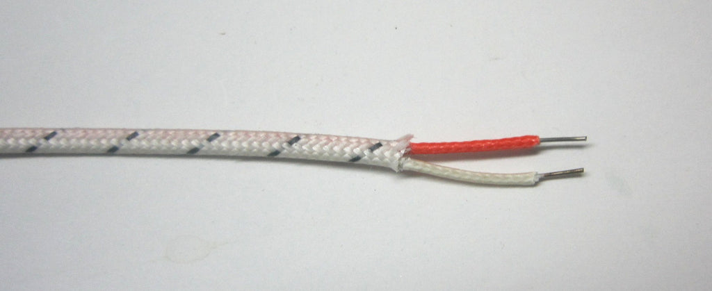 J-Type Thermocouple Wire AWG 24 Solid w. Braided Fiberglass Insulation - 10 Yard