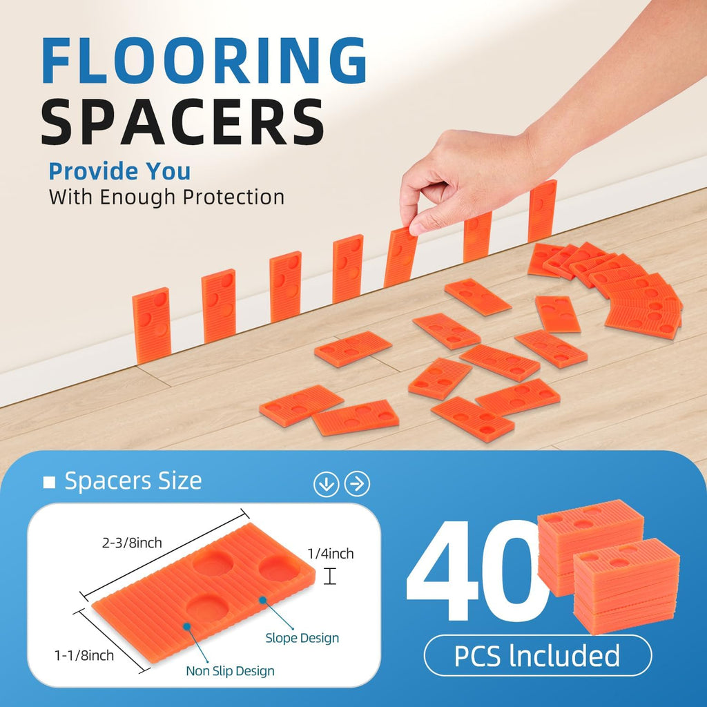43-Piece Laminate Flooring Tools, LVP installation kit, Vinyl Flooring Tools, Tapping Block with Handle, Spacers
