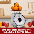 44 LBS Stainless Steel Heavy Duty Mechanical Kitchen and Food Scale