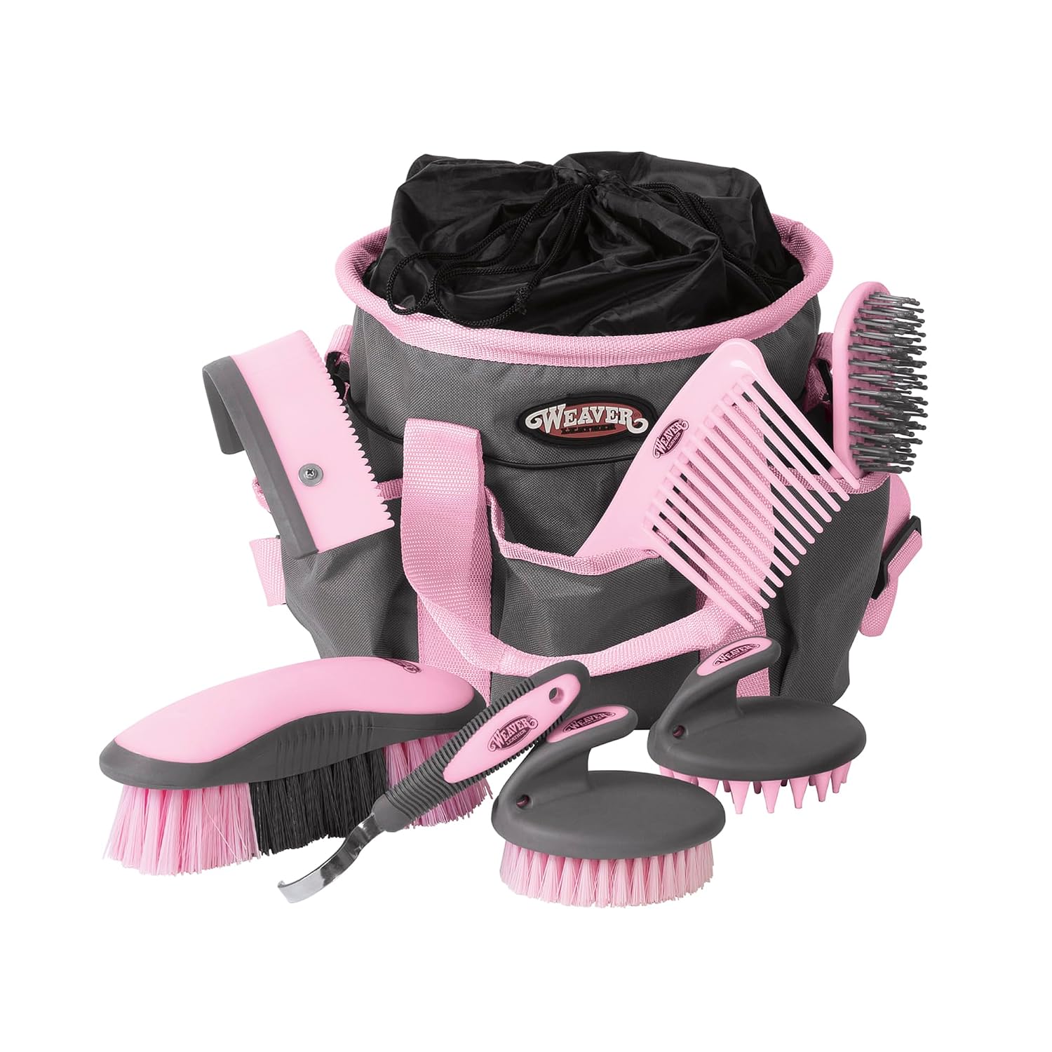 Horse Grooming Kit, 7-Piece Horse Brush Set with Organizer Tote Bag, Hoof Pick, Comb, Sweat Scraper, Equine Tools for