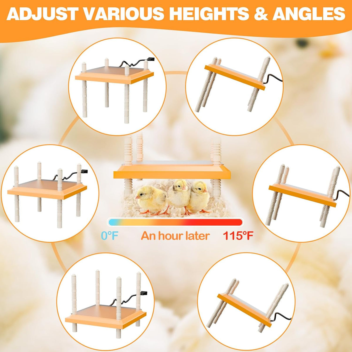 Chick Brooder Box with Heating Plate & Drawers for Max 15 Chicks 32x16x18''