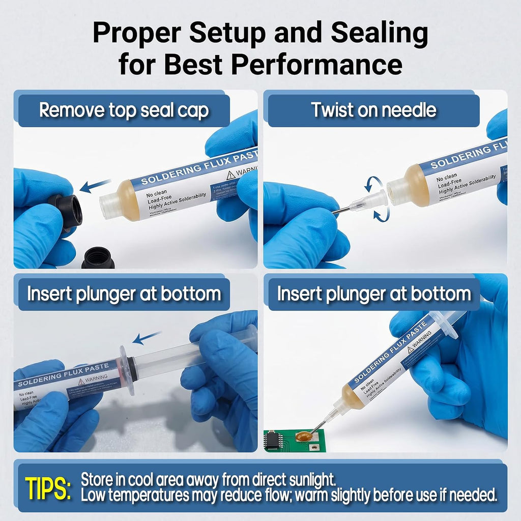 WOOXPM No Clean Soldering Flux Paste, 8 Pack, High Active Solder Paste for Electronics PCB Soldering, RoHS Compliant