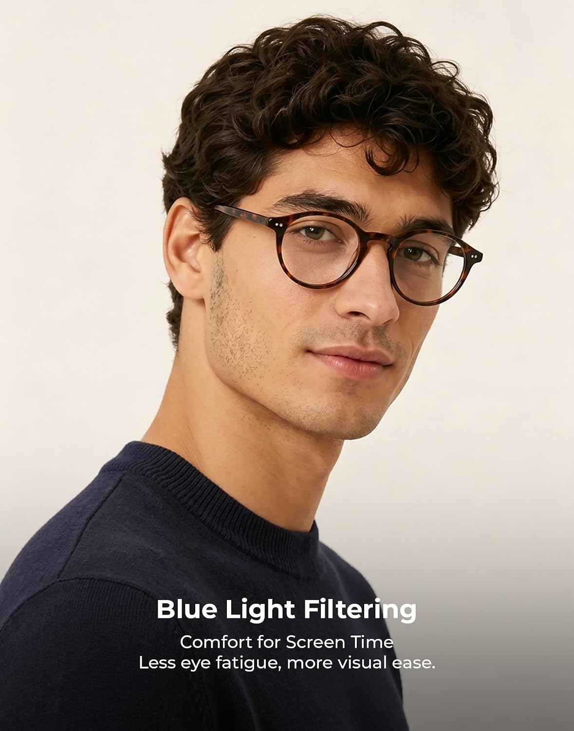Blue Light Blocking Glasses Men Women,Vintage Round Frame Eyeglasses | Flexible TR90 with Red,Orange,Clear Lens for