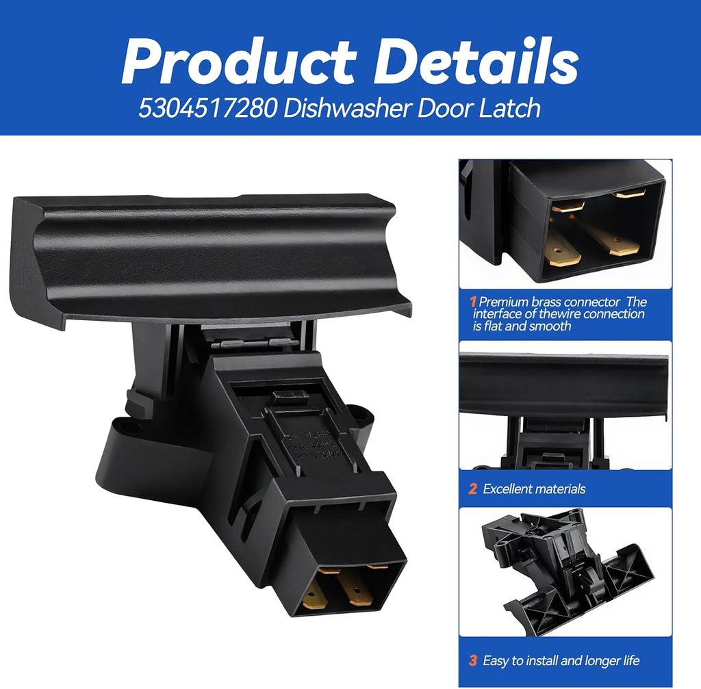 5304517280 AP6783178 Dishwasher Door Latch Assembly (Black)
