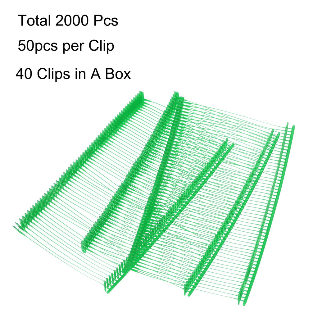 2000pcs Standard Tagging Gun Fasteners 50mm PP Plastic Green