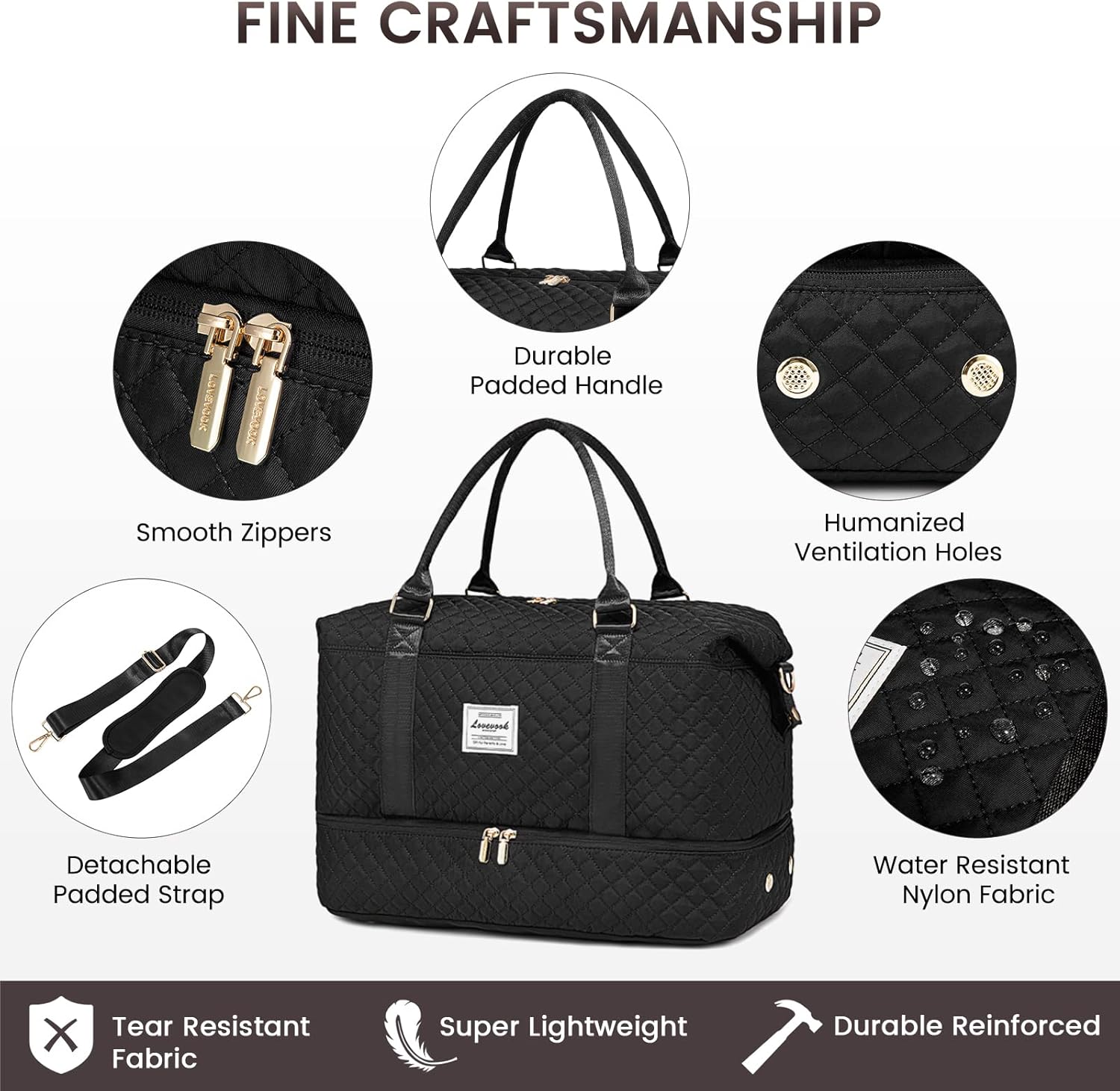 Travel Duffle Bag,Weekender Bags for Women with Shoe Compartment，Carry on Overnight Bag with Toiletry Bag,Gym Duffel