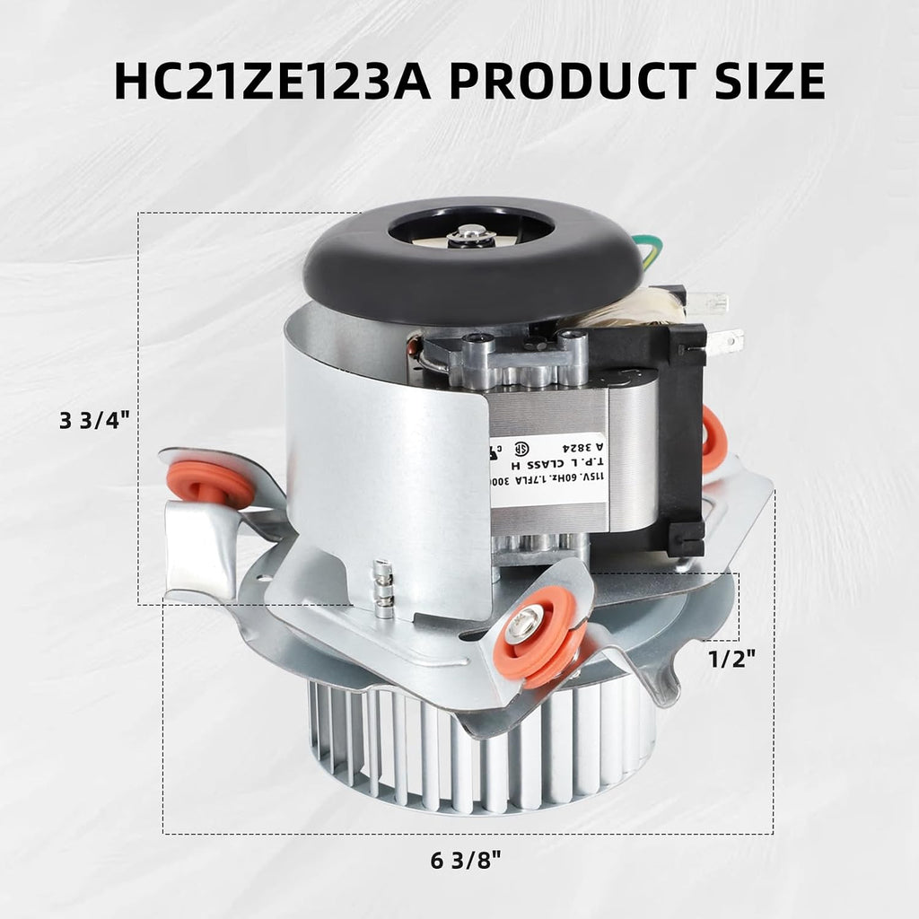 Criditpid HC21ZE123A J238-150-15215 Draft Inducer Motor for Carrier Furnace, HC21ZE123 Exhaust Venter Motor for Bryant Payne Furnace, Inducer Motor Kit Includes Blower Wheel and Mounting Bracket.