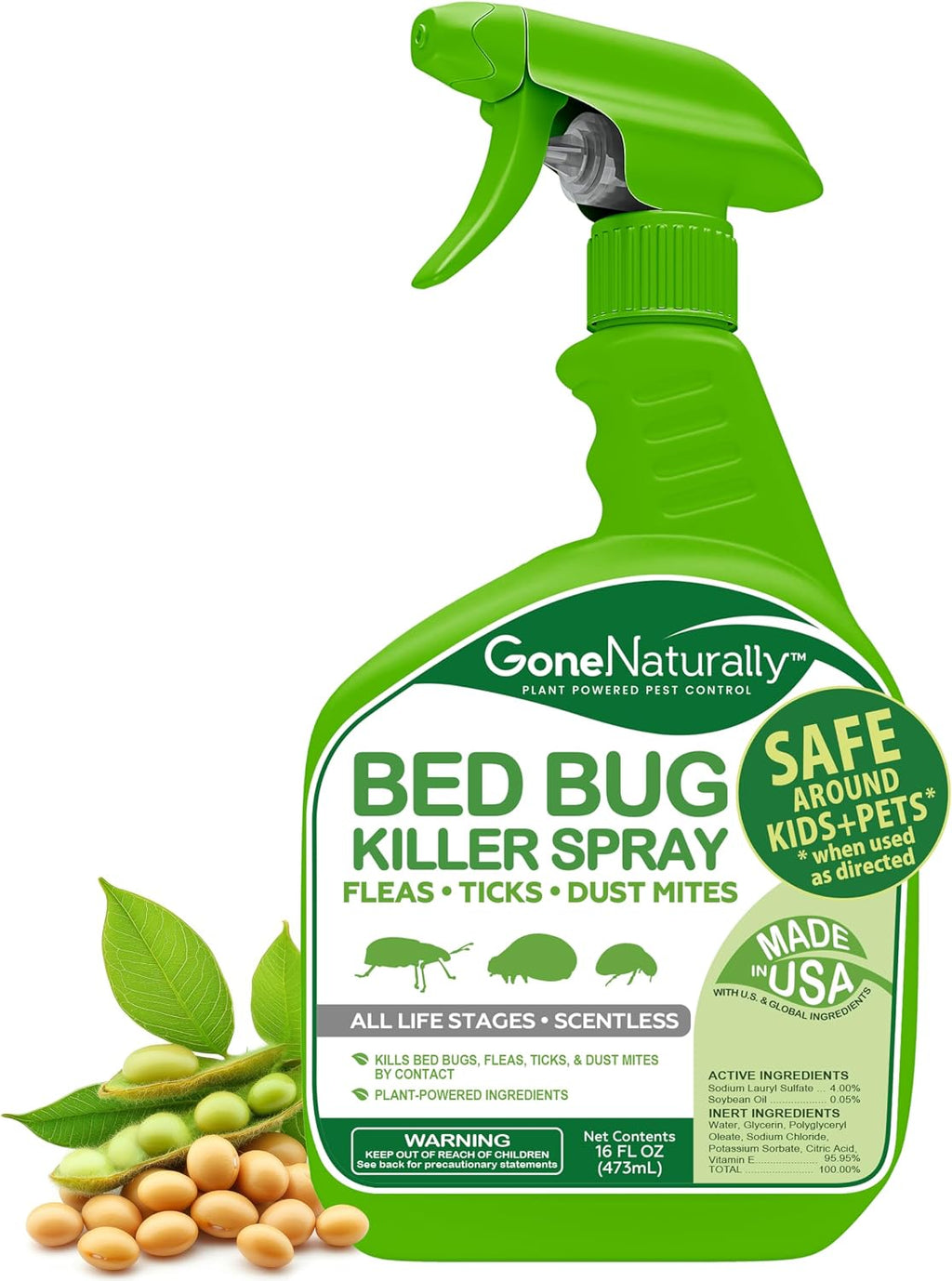 Bed Bug Spray for Mattresses, Headboards & Travel Bags – Scentless, Non-Staining Killer for Bed Bugs, Eggs, Nymphs, &