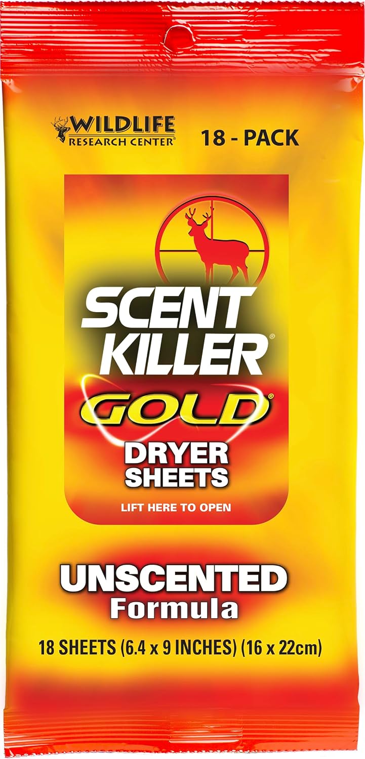Research Center Scent Killer Gold Dryer Sheets Unscented 18 Sheets