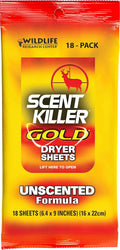Research Center Scent Killer Gold Dryer Sheets Unscented 18 Sheets