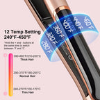 Flat Iron Hair Straightener with Floating Plates, Adjustable Temp