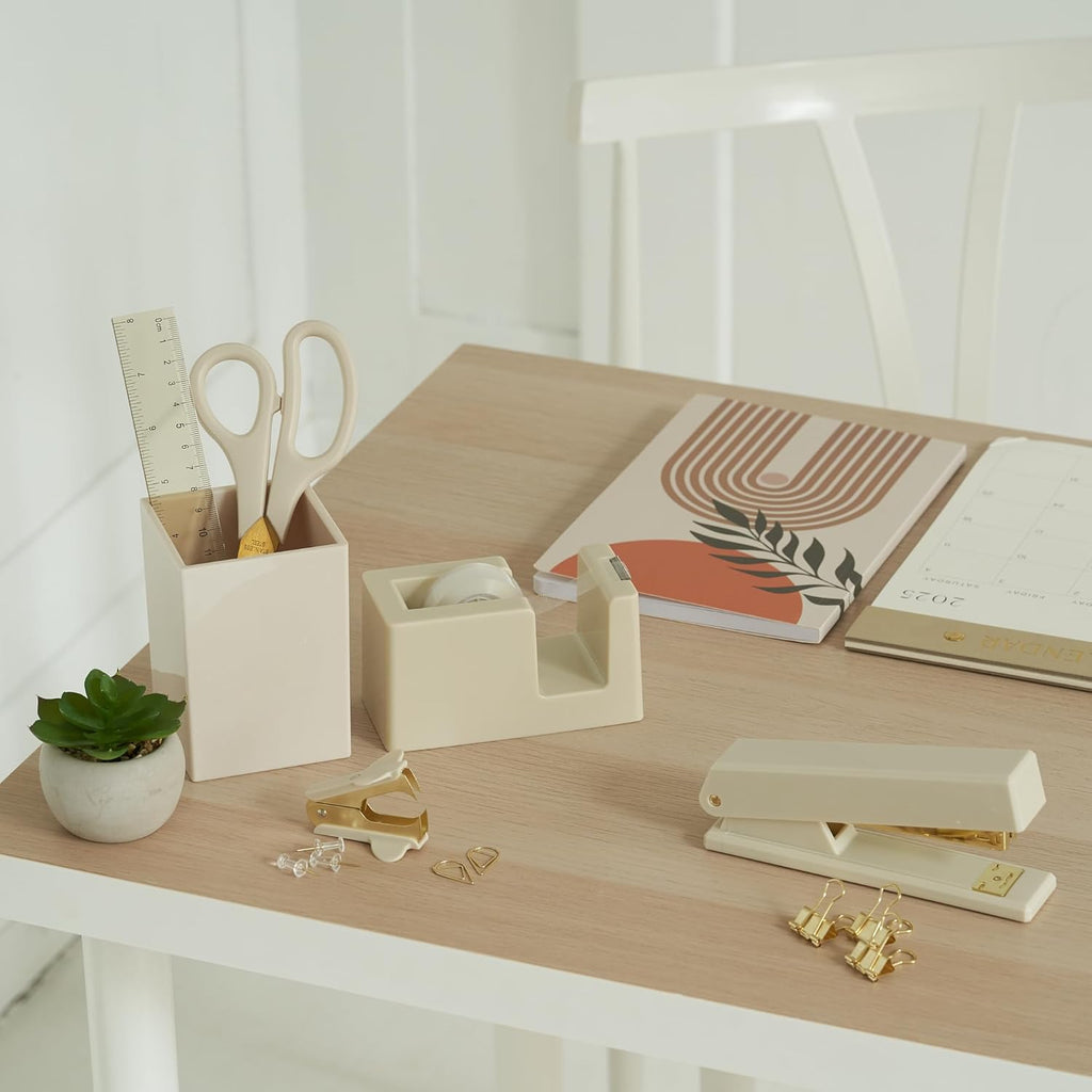 Aesthetic Desk Accessories Set - A Complete Desktop Organizer Set For Women Enhances Any Office Decor - An Office