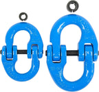 Mytee Products 4 Pack Grade 100 3/8" Forged Alloy Steel Hammerlock Coupling Link - Blue, 8800 lbs Working Load Limit | Heavy Duty G100 Connecting HammerLink