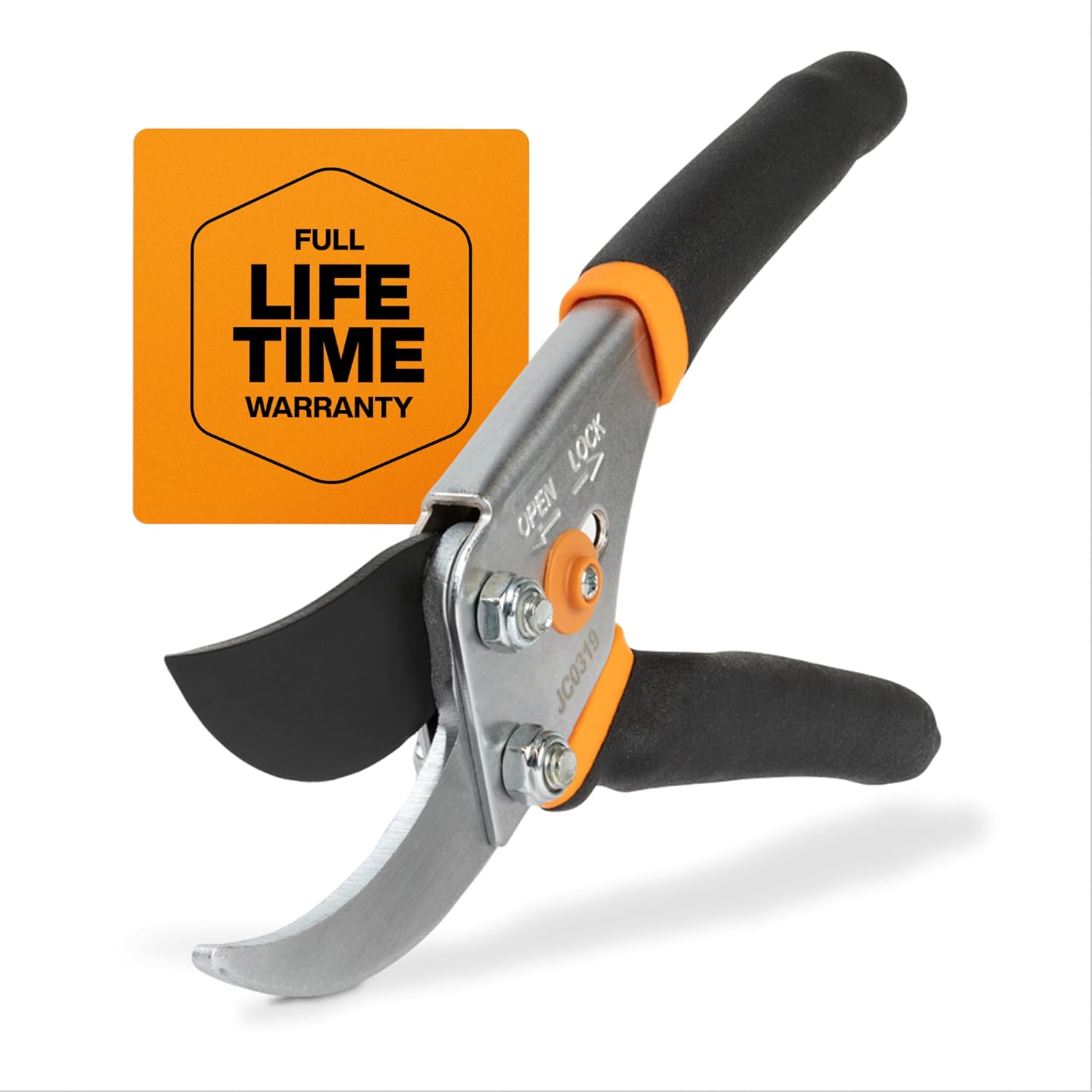 Bypass Pruning Shears, 5/8" Cut Capacity Gardening Scissors, Self-Cleaning Sap Groove Prevents Sticking, Non-Slip